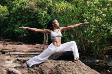 Woman Enjoying Yoga Retreat