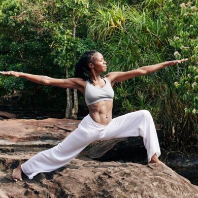 Woman Enjoying Yoga Retreat