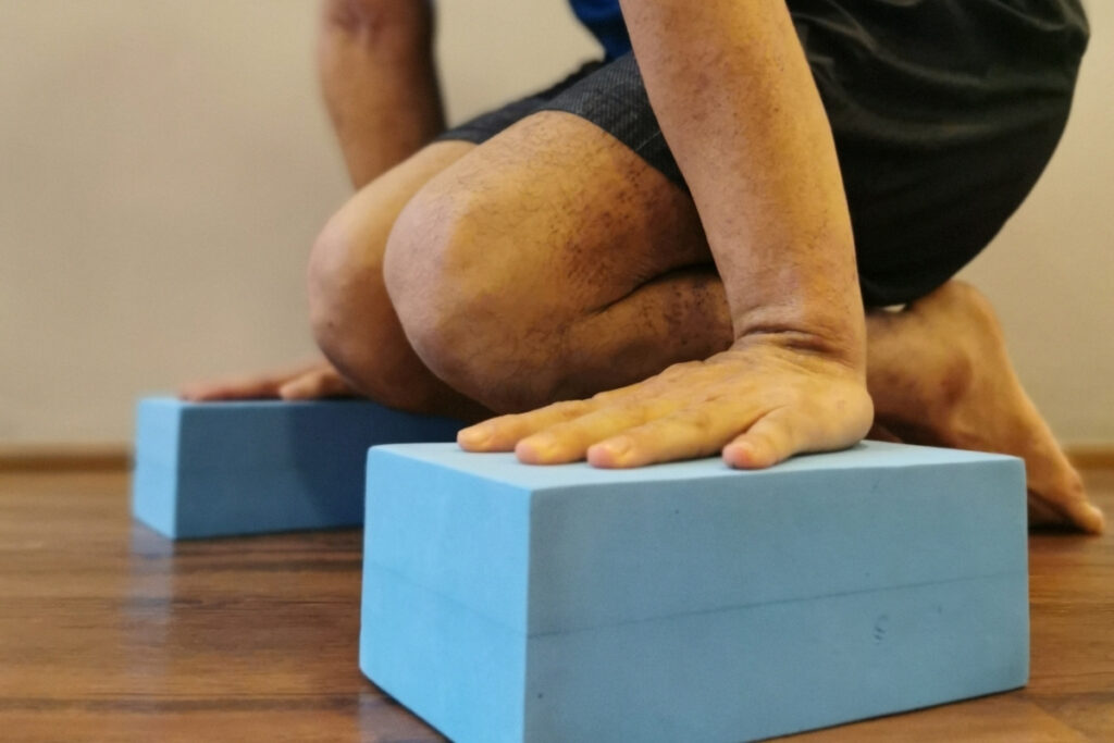 hands on yoga block